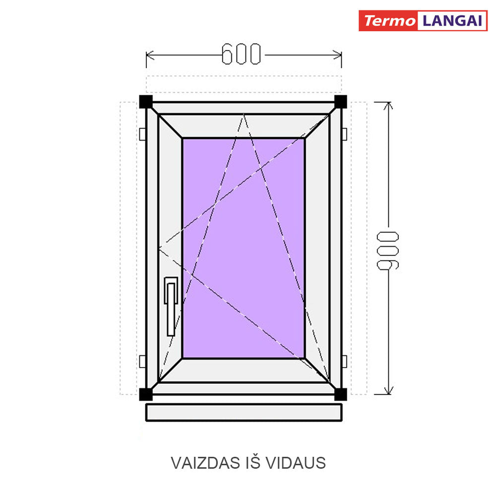 uPVC Window from Stock 600 × 900 mm