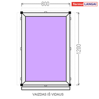PVC langas iš sandėlio 800 x 1200