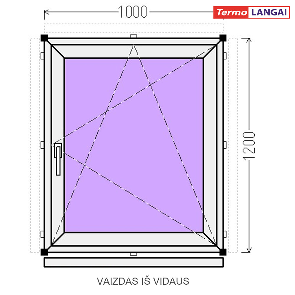 PVC langas iš sandėlio 1000 x 1200