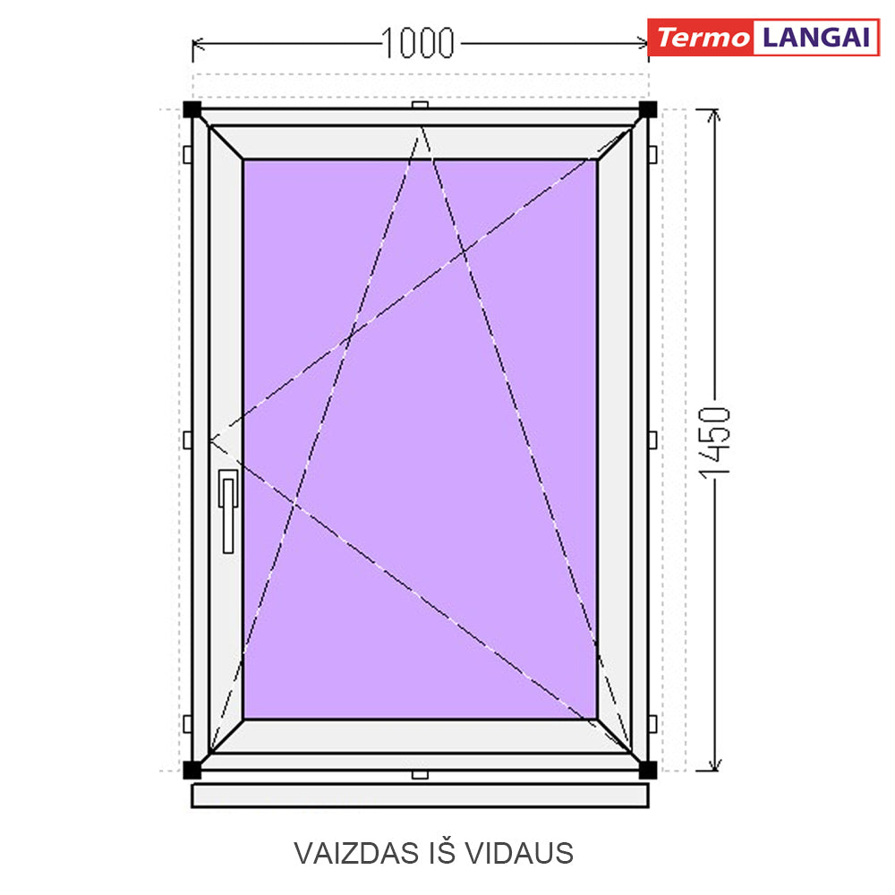 PVC langas iš sandėlio 1000 x 1450