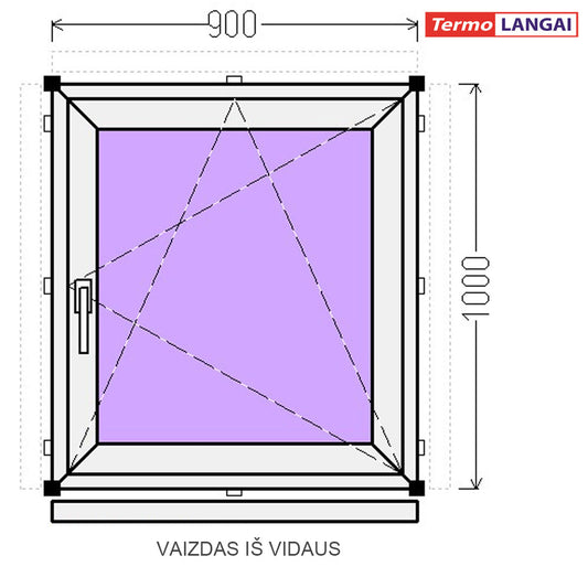 PVC langas iš sandėlio 900 x 1000