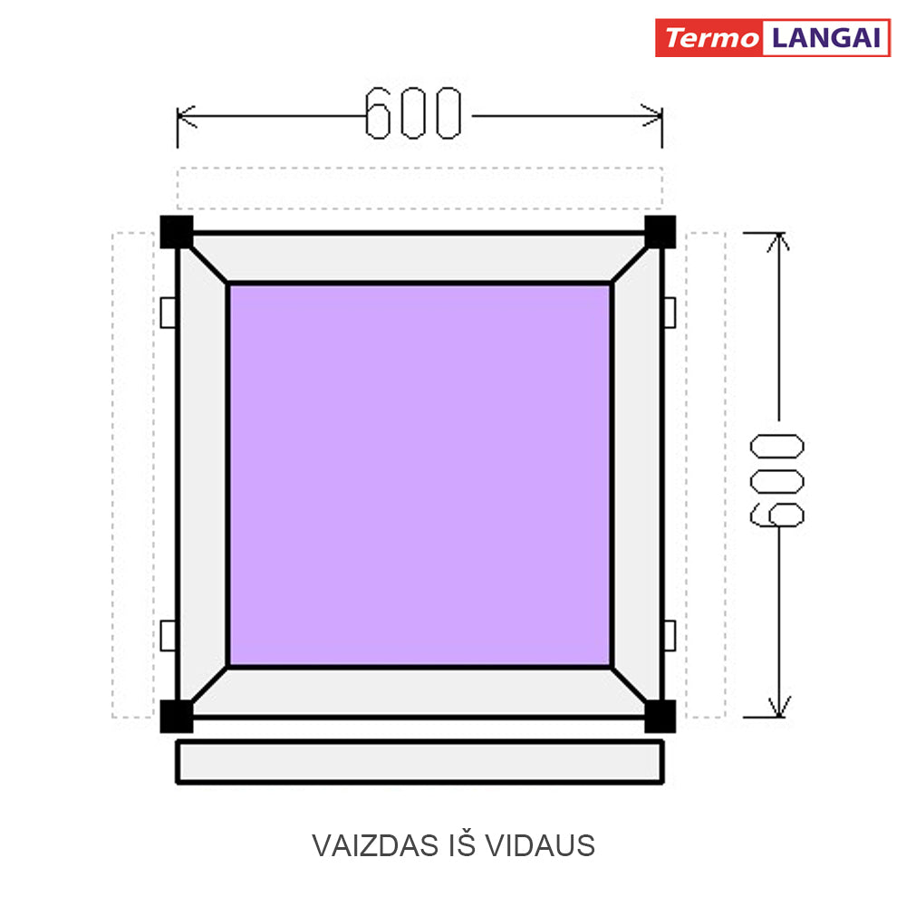 uPVC Window from Stock 600 × 600 mm