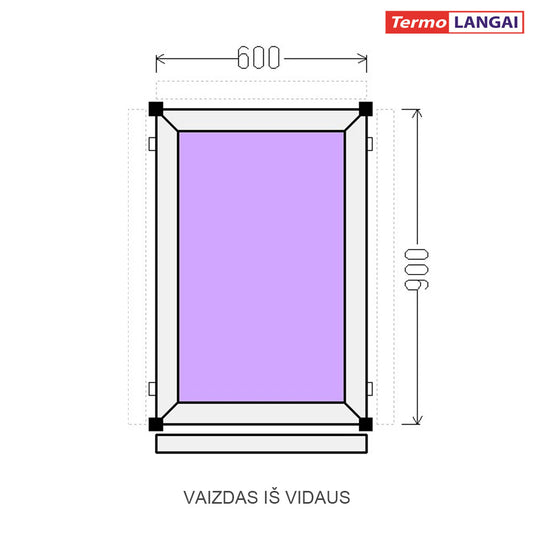 PVC langas iš sandėlio 600 x 900