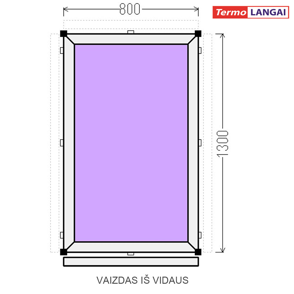 PVC langas iš sandėlio 800 x 1300