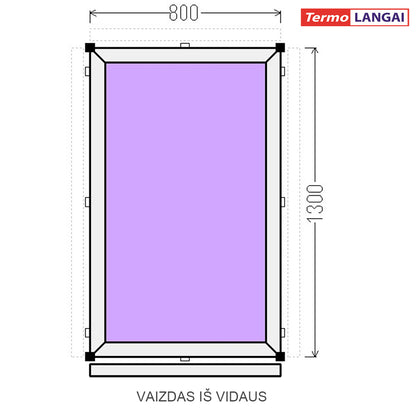 PVC langas iš sandėlio 800 x 1300