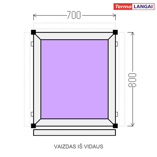 PVC langas iš sandėlio 700 x 800