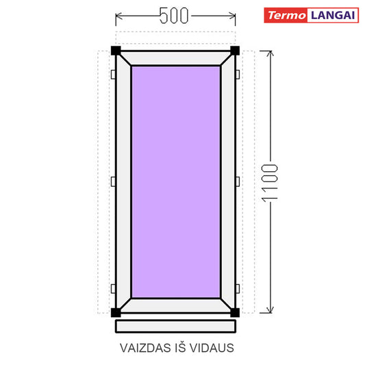 PVC langas iš sandėlio 500 x 1100