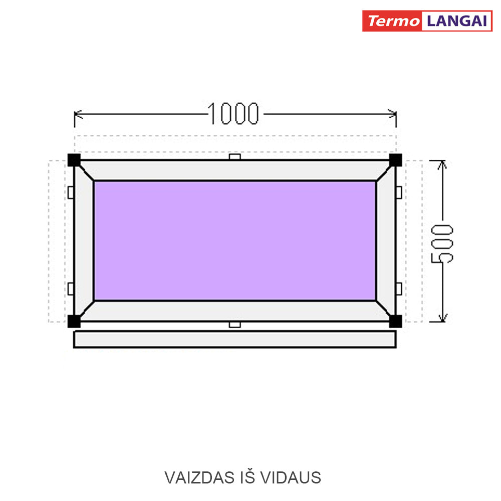 PVC langas iš sandėlio 1000 x 500