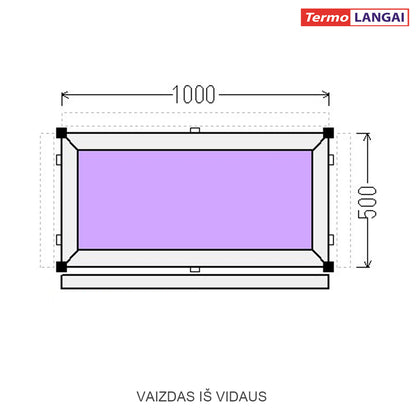 PVC langas iš sandėlio 1000 x 500