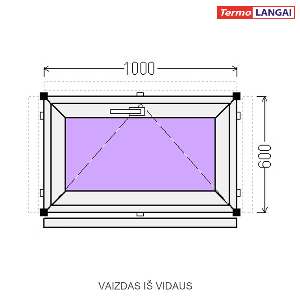 PVC langas iš sandėlio 1000 x 600