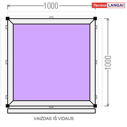 PVC langas iš sandėlio 1000 x 1000