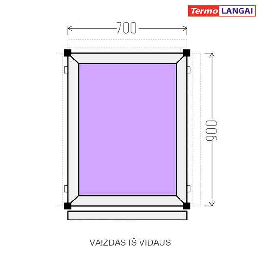 PVC langas iš sandėlio 700 x 900