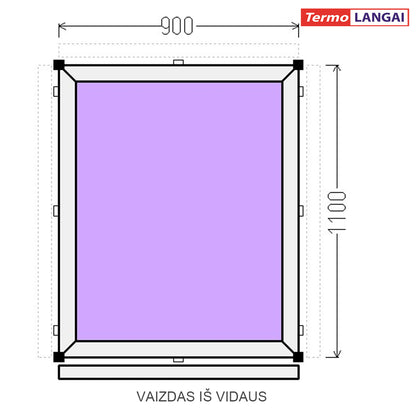 PVC langas iš sandėlio 900 x 1100