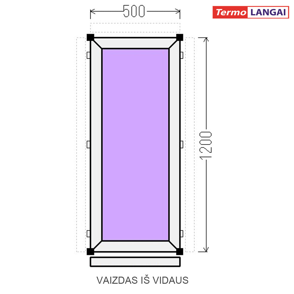 PVC langas iš sandėlio 500 x 1200