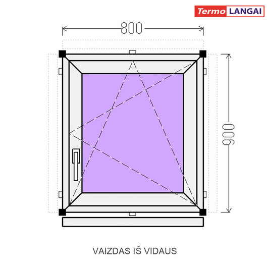 PVC langas iš sandėlio 800 x 900