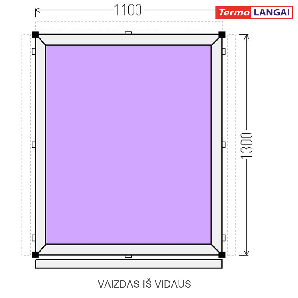 PVC langas iš sandėlio 1100 x 1300