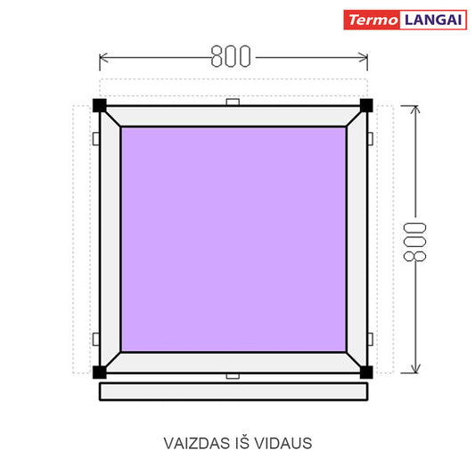 PVC langas iš sandėlio 800 x 800