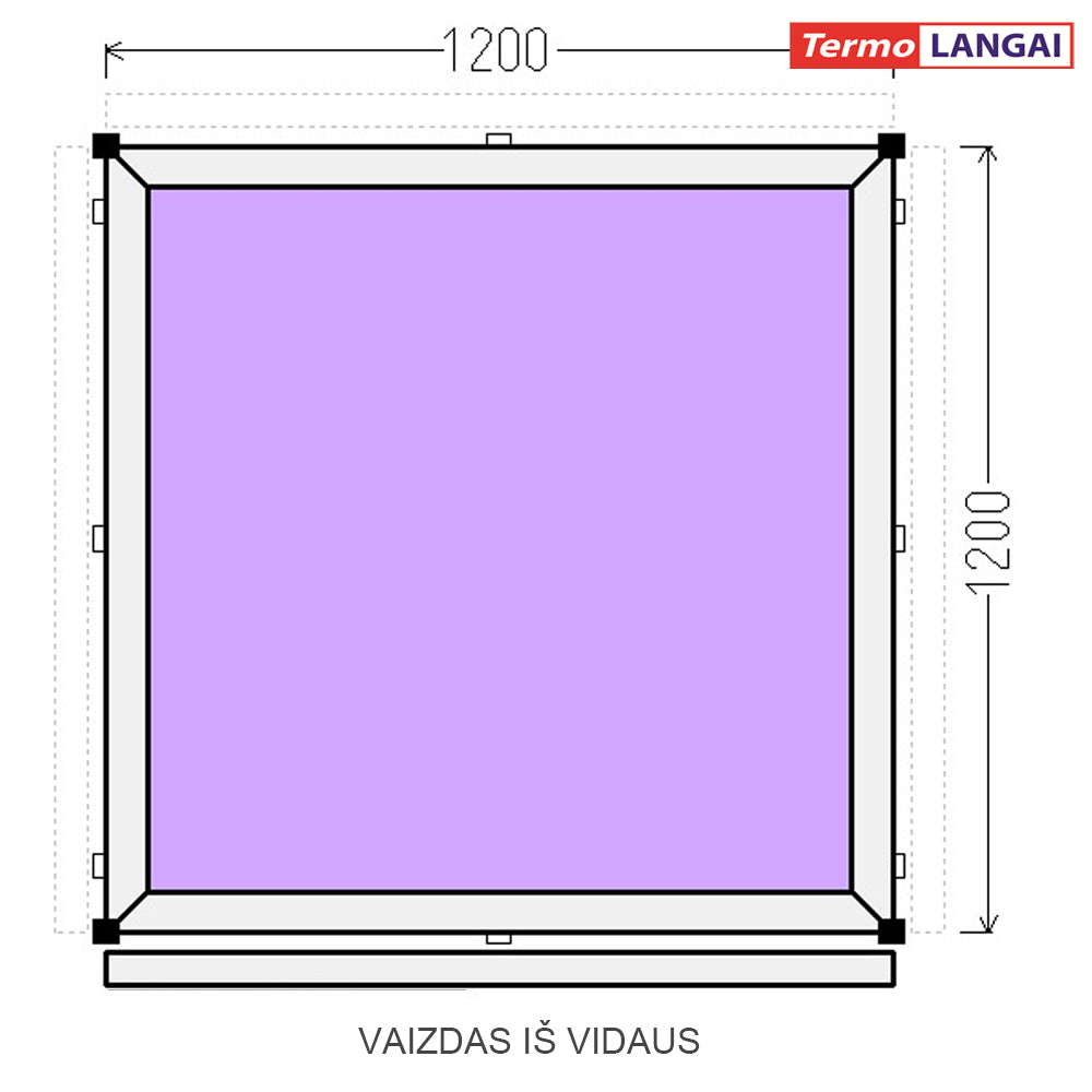 PVC langas iš sandėlio 1200 x 1200