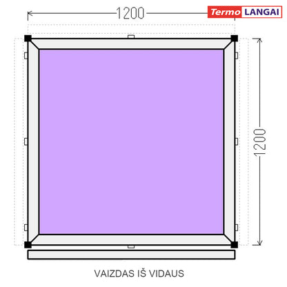 PVC langas iš sandėlio 1200 x 1200