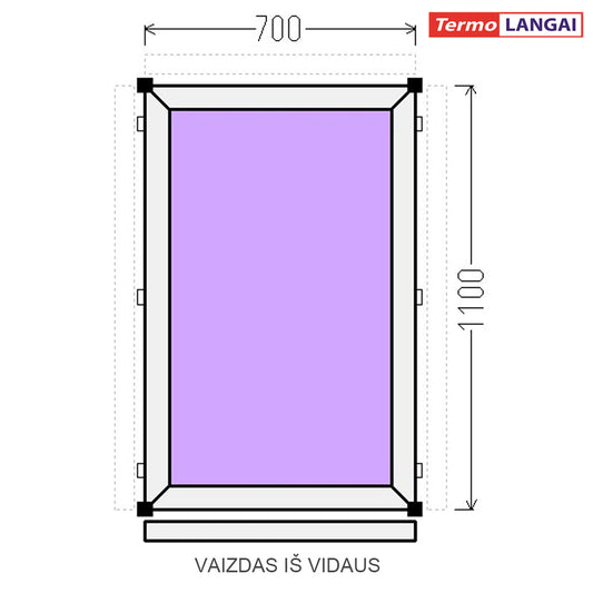 PVC langas iš sandėlio 700 x 1100