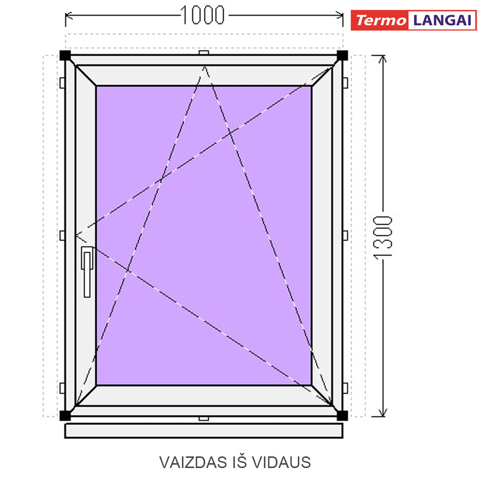 PVC langas iš sandėlio 1000 x 1300