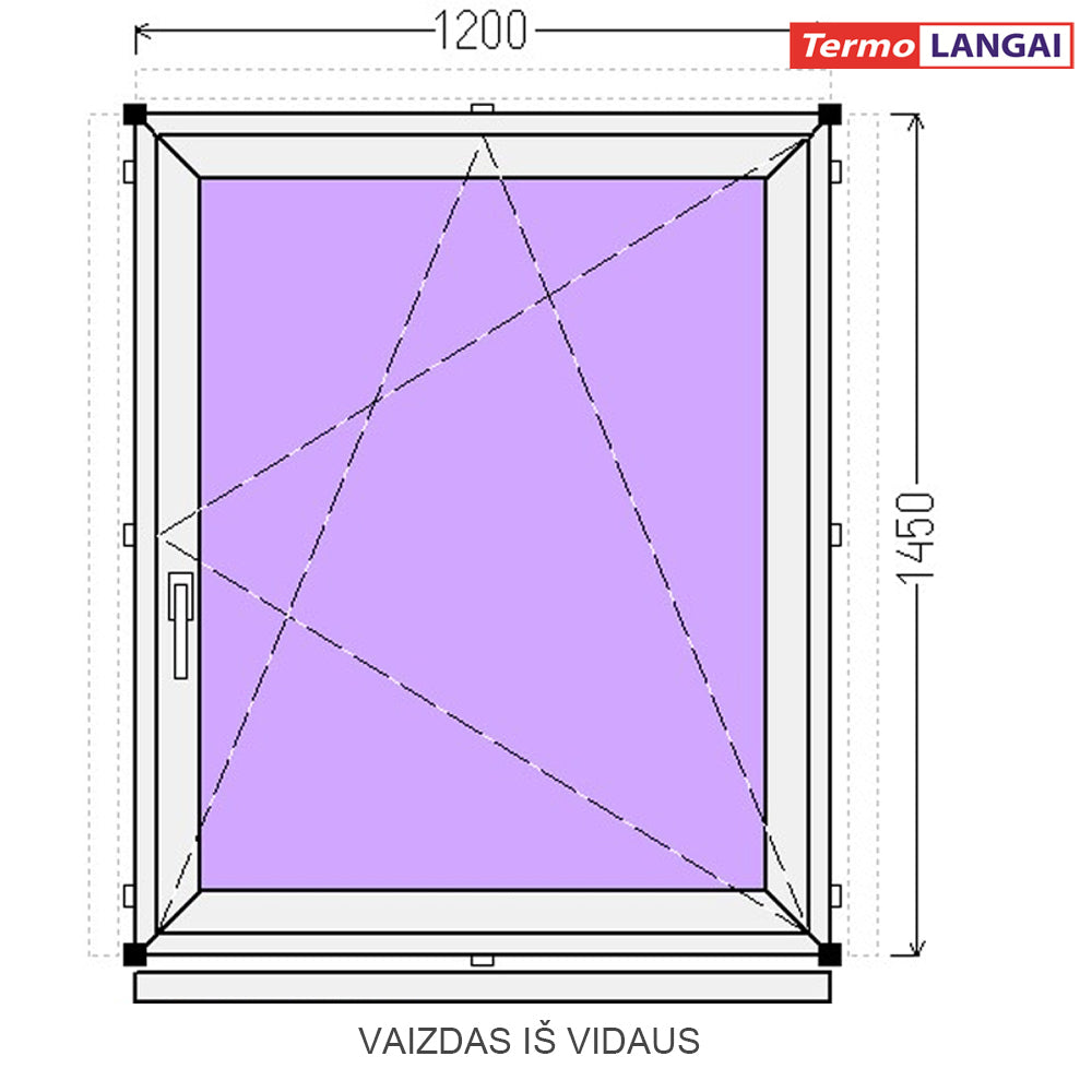 PVC langas iš sandėlio 1200 x 1450