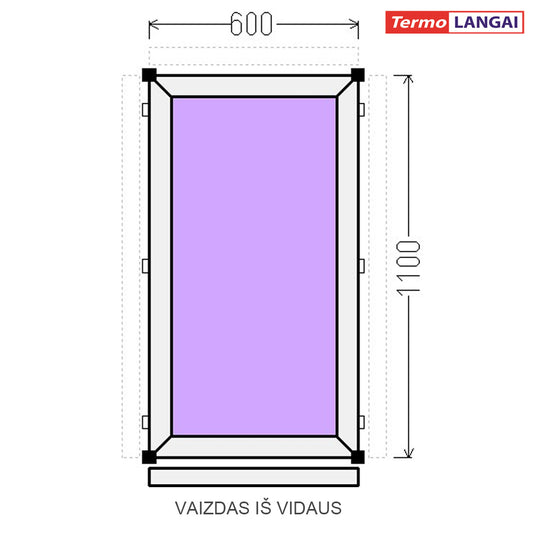 PVC langas iš sandėlio 600 x 1100